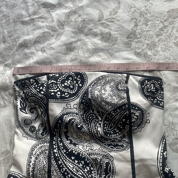 Y2K Black White Paisley Strapless Bustier Corset Crop Top 2 Vamp Whimsigoth - Picture 7 of 8